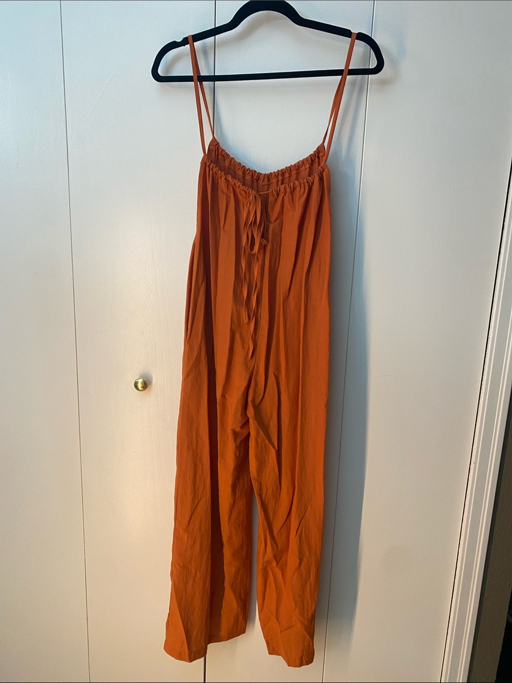 Women’s Rust Orange Wide-Leg Jumpsuit